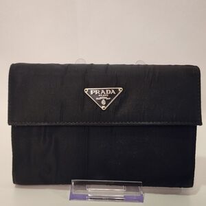 Auhentic Prada Tessuto nylon trifold wallet black